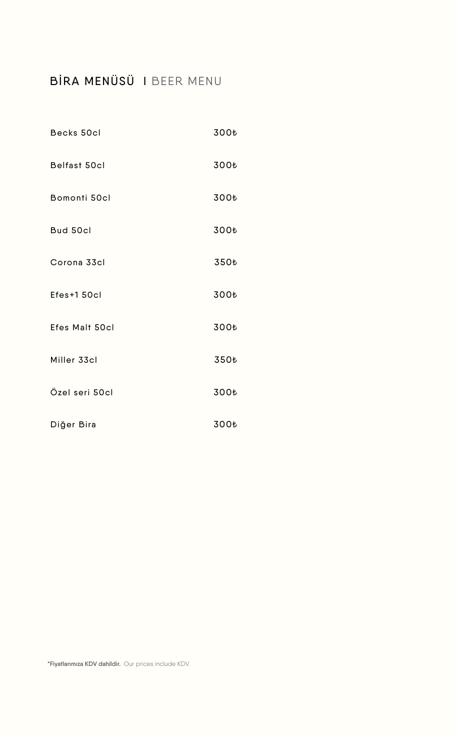 Menü Sayfa 20 - BİRA MENÜSÜ | BEER MENU